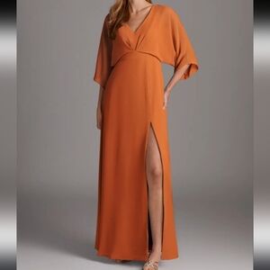 Azazie Paprika V-Neck Maxi Gown